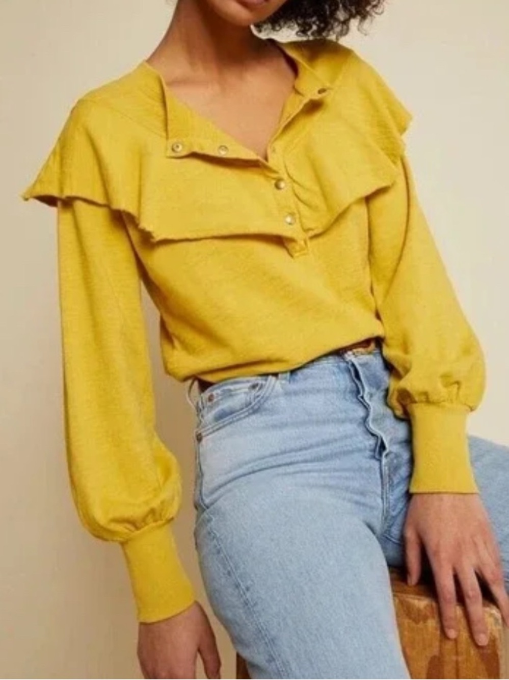Nation LTD Ruffle Button accent top